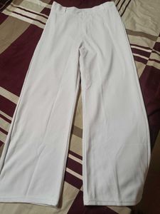 WHITE WIDE LEG TROUSER