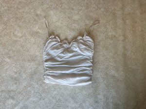 White Ruched Cami Top