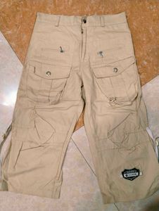 Khaki Cargo Capri Pants