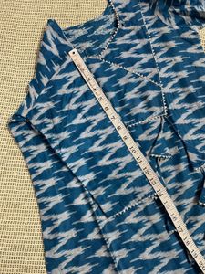 Blue Ikat Print Kurta Set