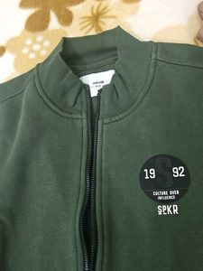 Green Zip-Up bomber Jacket