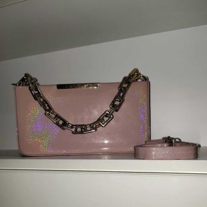 classic shimmer shoulder and sling bag