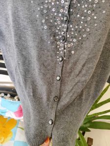 Grey sequence Cardigan