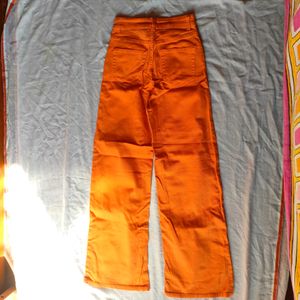 H&amp;M Orange Wide Leg Jeans Women&#39;s