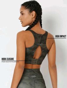 Silvertraq Sports Bra Army Camo High Impact Suppor