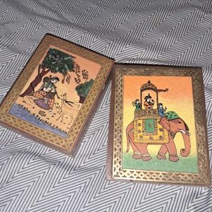 2Vintage Indian Art Boxes