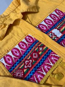 Beautiful Yellow Colour Denim Jacket