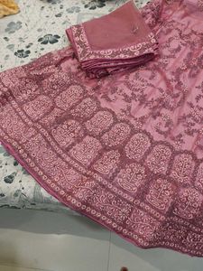 Pretty Pink Ethnic Gown With Dupatta