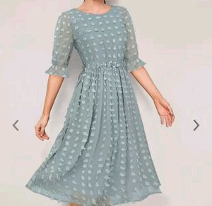 Sea Green Fit And Flare Dress