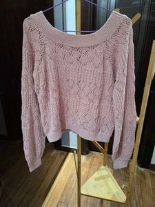 Pink Knit Pullover Sweater