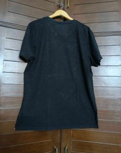 Aeropostale Men Black Regular Fit Cotton Tshirt
