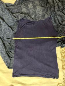 Navy Blue Knitted Winter Top