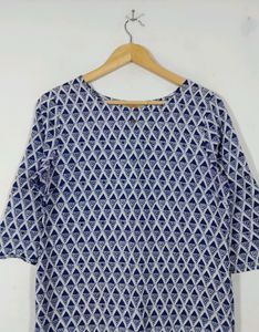 Anouk Blue Printed Kurta(Women&#39;s)