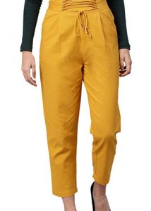 Mustard High-Waisted Trousers
