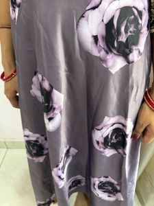 Floral Print Purple Gown With Jacket