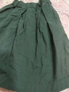 Green Pleated Skirt For Girl