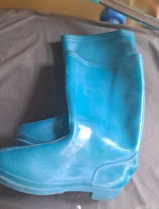 Blue Floral Rain Boots