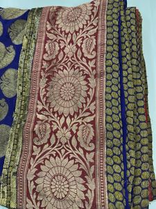 Elegant Red &amp; Blue Saree