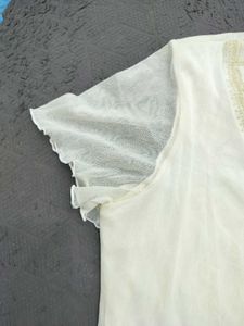 White Pearl Embellished Top