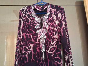 Tiger Printed Indo Wester Dress