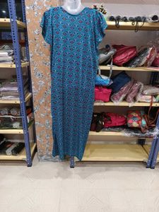 Printed Blue Maxi nighty