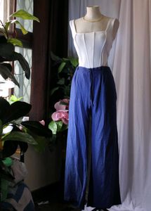 Lov Blue High Waist Viscose Pant