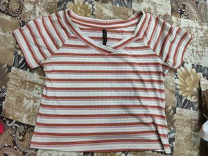 Striped V-Neck Tee