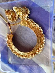 Golden Necklace and Earring Set