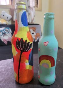 Handpainted Glass Bottles