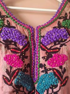 4XL Embroidery Beautiful Cotton Straight Kurti 😍