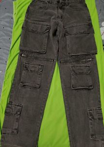 Black Cargo Denim Jeans (28)