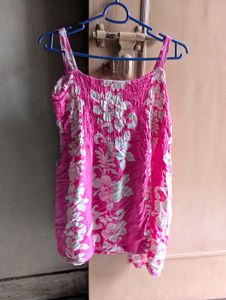 Pink Floral Print Tank Top