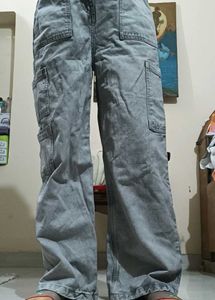 Jeans Wide Leg Cargo For Girls