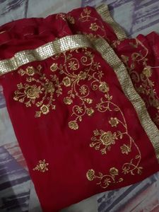 Mazenta Color Chinon Dupatta