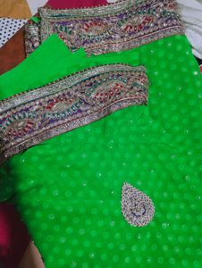 Green Embellished Saree