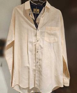 Dezier Men’s Cream Casual Shirt – Excellent