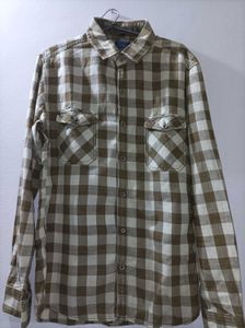 Muffet Brown Checked Casual Shirt