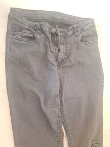 Ripped Gray Wash Jeans