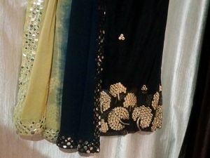 Wedding Wear Net Work Suit Chunni