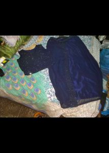 Women Top Aand Skirt Set Cut Out Embroidary
