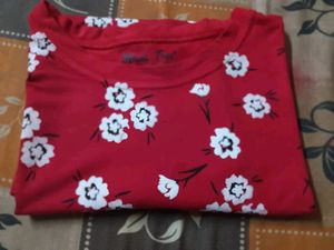 Red Floral Top
