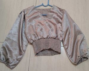 Elegant Silver Crop Top