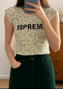 Cotton Lycra Imported Floral Tshirt