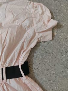 Pink y2k belt detail shirt