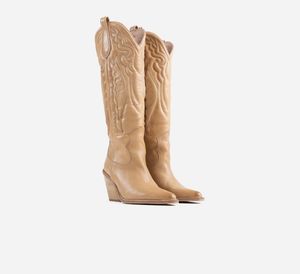 Bronx Cowboy Knee-Length Leather Boots