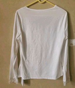 White Lace Border Top