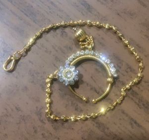 Beautiful Golden Nath With Chain