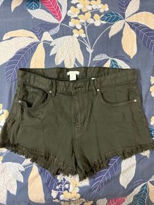 H&amp;m Olive Green Denim Shorts