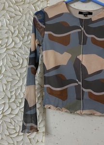 westside nuon Printed Mesh Top