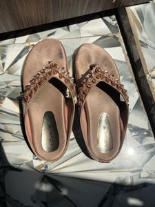 Slipper With Stone Work